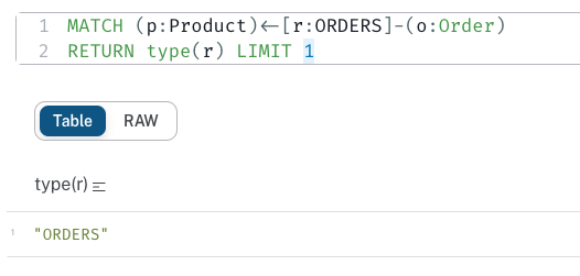 Cypher `type()` function returns the text name of the relationship.